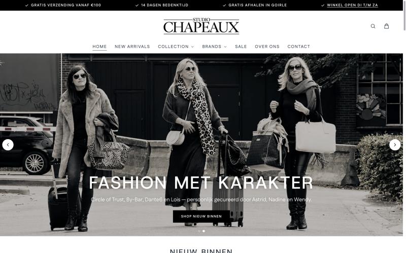 Nieuwe Shopify-site van Studio Chapeaux