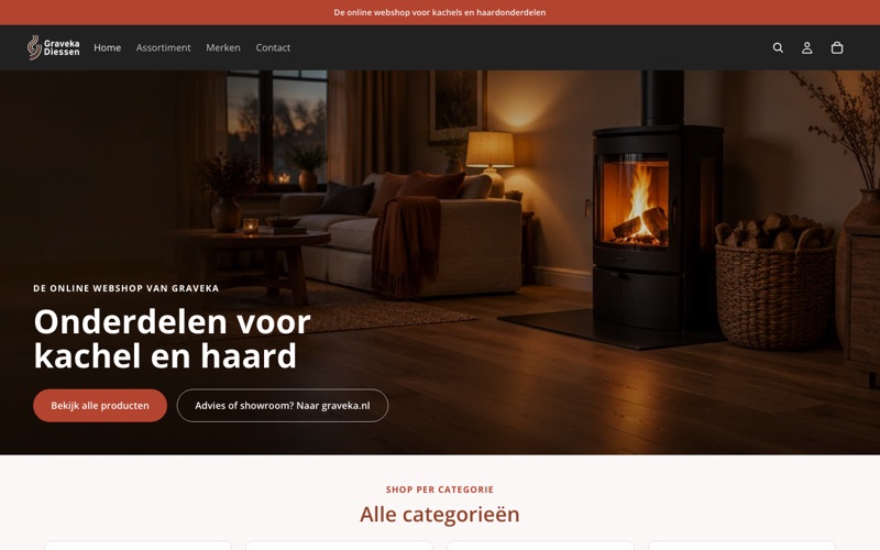 Nieuwe Shopify-webshop van Graveka